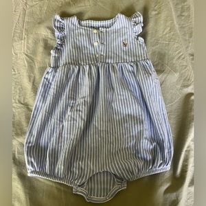 EUC Ralph Lauren seersucker bubble romper size 9m